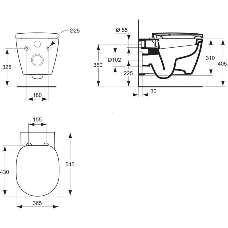 VAS WC CONNECT SUSPENDAT 54.5X36.5